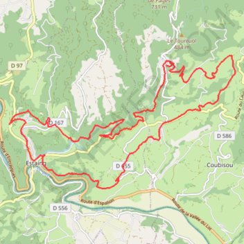 Trace GPS Estaing : Les Deux Vallées Coussane Et Lot Panorama Des Troi..., itinéraire, parcours