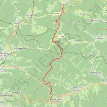 Trace GPS Traversée des Vosges - De Ranrupt à Sainte-Marie-aux-Mines, itinéraire, parcours