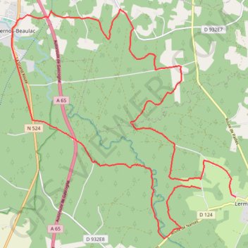 Trace GPS De Lerm-et-Musset à Bernos-Beaulac par les vallées du Ciron et du Bartos, itinéraire, parcours