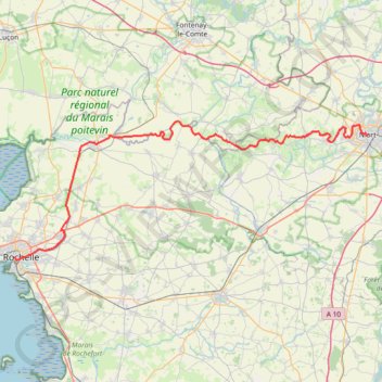 Trace GPS Niort (79000), Deux-Sèvres, Nouvelle-Aquitaine, France - La Rochelle (17000), Charente-Maritime, Nouvelle-Aquitaine, France, itinéraire, parcours