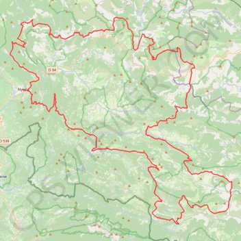 Trace GPS Tour de pays VTT des Baronnies en Drôme provençale, itinéraire, parcours