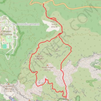 Trace GPS La Gineste - La grande Candelle - La Gineste, itinéraire, parcours