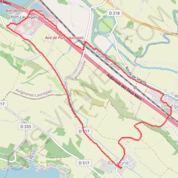Trace GPS 180128 Baraigne - Port-Lauragais, itinéraire, parcours