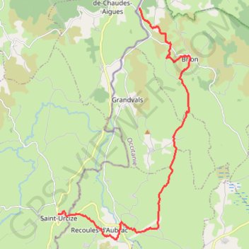 Trace GPS Tour de l'Aubrac - 06 - Saint Urcize - La Chaldette, itinéraire, parcours