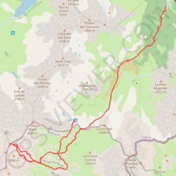Trace GPS Mont Thabor, itinéraire, parcours