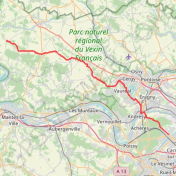 Trace GPS Maisons-Laffitte / Chaussy, itinéraire, parcours
