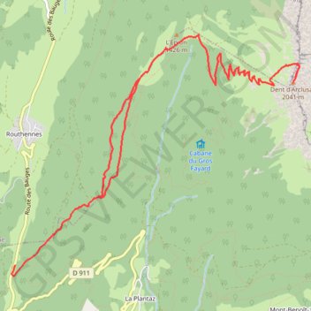 Trace GPS La Dent d'Arclusaz, itinéraire, parcours