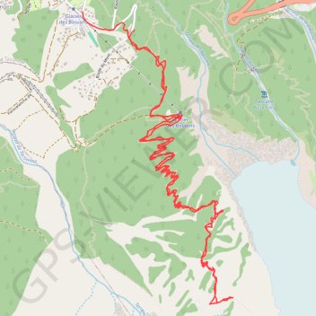 Trace GPS Chalet des Pyramides Bec du Corbeau glacier des Bossons, itinéraire, parcours