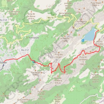Trace GPS Sa Rateta et Biniaraix, itinéraire, parcours