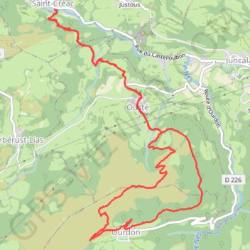 Trace GPS Le Soum de Trémou par Saint-Créac, itinéraire, parcours