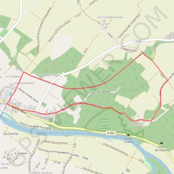 Trace GPS Le village des Roches - Fontgombault, itinéraire, parcours