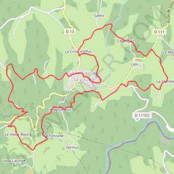 Trace GPS Le Gourdaloup - Saint-Cirgues-la-Loutre - Pays de la Vallée de la Dordogne Corrézienne, itinéraire, parcours
