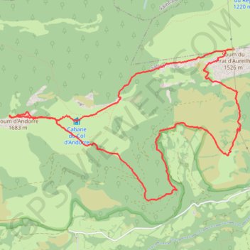 Trace GPS Soum du Prat du Rey et Soum d'Andorre, itinéraire, parcours