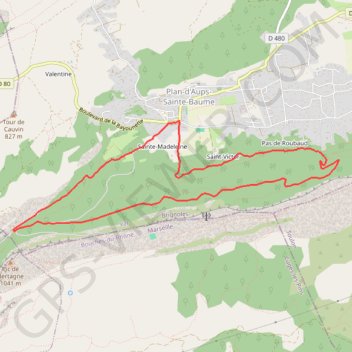 Trace GPS La Brasque - Le Plan d'Aups Ste Baume (83) - C2R, itinéraire, parcours
