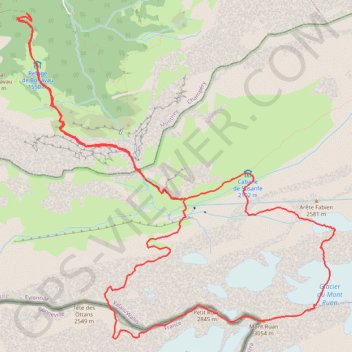 Trace GPS Traversée des Ruans (arêtes Est et Ouest), itinéraire, parcours