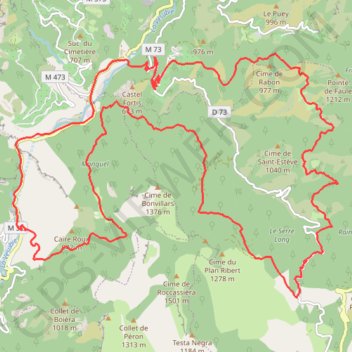 Trace GPS Descente du Suquet et de Saint Pierre, itinéraire, parcours