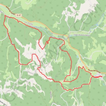 Trace GPS Saint-André d'Allas, itinéraire, parcours
