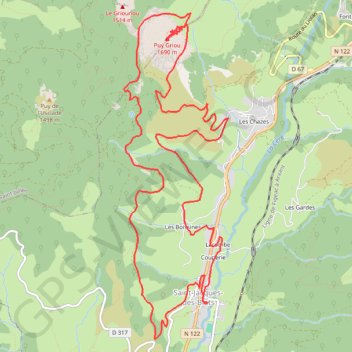 Trace GPS Le Puy Griou - Saint-Jacques-des-Blats, itinéraire, parcours