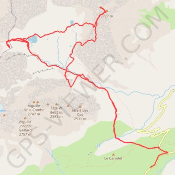Trace GPS Col de la Croix , lac de la Croix, lac de Sambuis, Cime de La Sambuis, itinéraire, parcours
