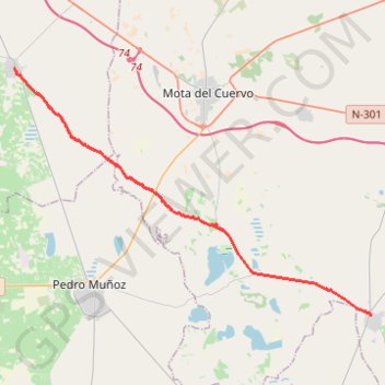 Trace GPS SE12-LasMesas-ElToboso, itinéraire, parcours