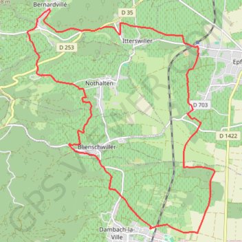 Trace GPS Circuit d'Itterswiller, itinéraire, parcours
