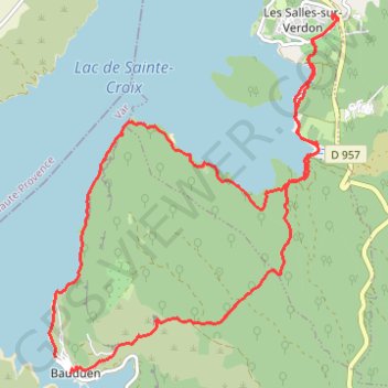 Trace GPS Bauduen-Les Salles, itinéraire, parcours