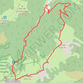 Trace GPS Montagne de la Frau, itinéraire, parcours
