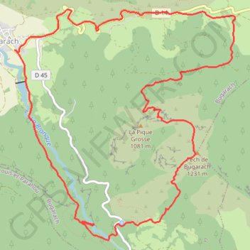 Trace GPS Tour du Pech du Bugarach, itinéraire, parcours