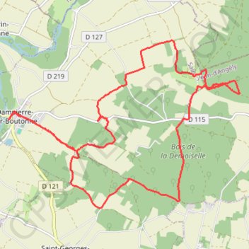 Trace GPS Dampierre sur Boutonne, itinéraire, parcours