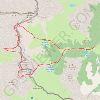 Trace GPS Tour des aiguilles d'Ansabères, itinéraire, parcours