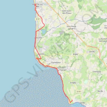 Trace GPS Circuit de la baie du MONT Saint MICHEL, itinéraire, parcours