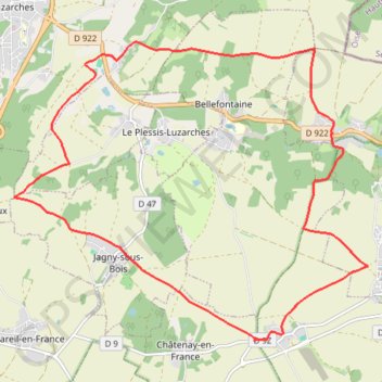 Trace GPS En Pays de France, itinéraire, parcours