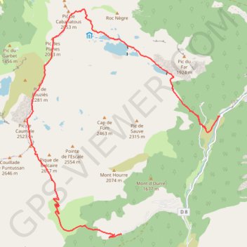 Trace GPS Pic rouge de Bassiès en boucle, itinéraire, parcours