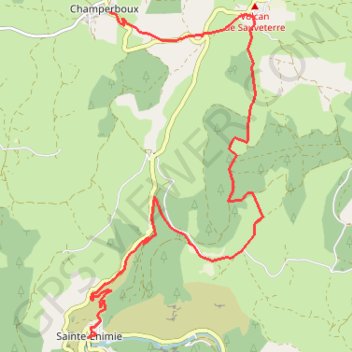 Trace GPS Sainte Enimie-Chamberboux, itinéraire, parcours