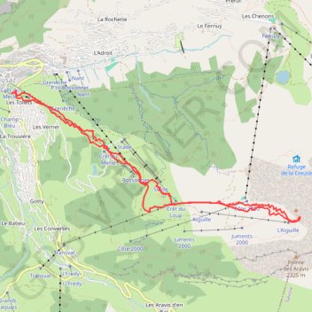Trace GPS Aiguille des Calvaires, à partir de La Clusaz, itinéraire, parcours