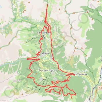 Trace GPS Grand tour de Vallouise, itinéraire, parcours