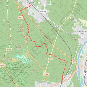 Trace GPS De Bois-le-Roi à Fontainebleau, itinéraire, parcours