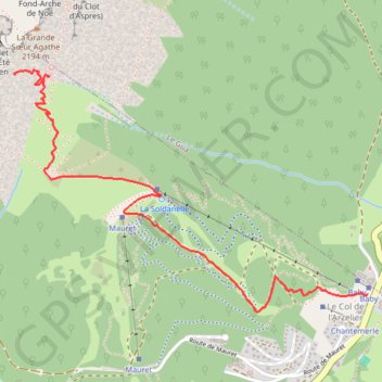 Trace GPS Sous Grande Soeur Agathe (Vercors), itinéraire, parcours