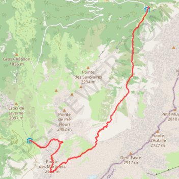 Trace GPS Tour des Muverans J1, itinéraire, parcours