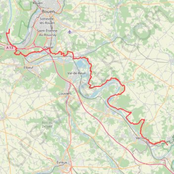 Trace GPS GR2 De Gommecourt (Yvelines) à Saint Pierre-de-Manneville (Seine-Maritime), itinéraire, parcours