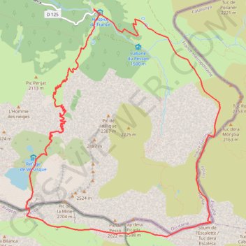 Trace GPS Port de Venasque en boucle, itinéraire, parcours