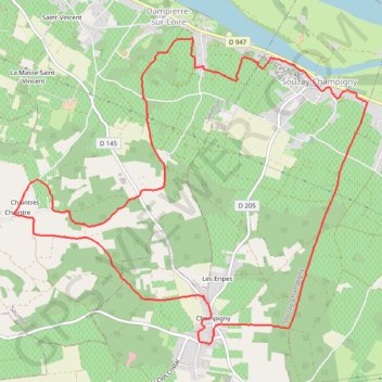Trace GPS SOUZAY DE LA LOIRE AUX VIGNES, itinéraire, parcours