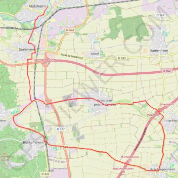Trace GPS Circuit cyclo de la route de la choucroute - Molsheim, itinéraire, parcours