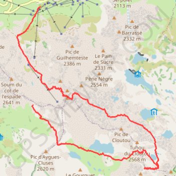 Trace GPS Pic de Bastan, itinéraire, parcours