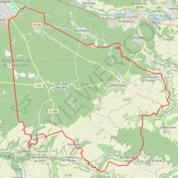 Trace GPS Compiègne Cyclisme, itinéraire, parcours