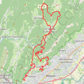 Trace GPS Chamechaude Saint Eynard, itinéraire, parcours