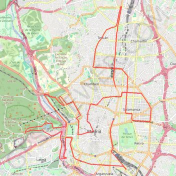 Trace GPS ZURICH ROCK´N´ROLL RUNNING SERIES MADRID, itinéraire, parcours