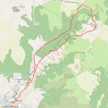 Trace GPS Le dolmen de Tiergues - Rocher de Caylus, itinéraire, parcours