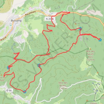 Trace GPS Les 10 chalets du col de Bussang, itinéraire, parcours