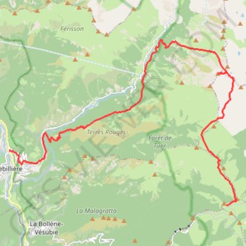 Trace GPS L'Authion - Roquebillière, itinéraire, parcours
